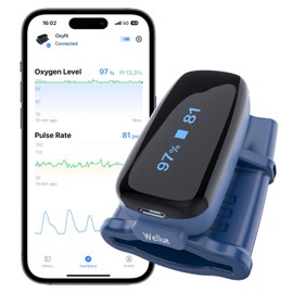 YZ Oxyfit Bluetooth Fingertip Pulse Oximeter Tracking SpO2 and Heart Rate, Free APP
