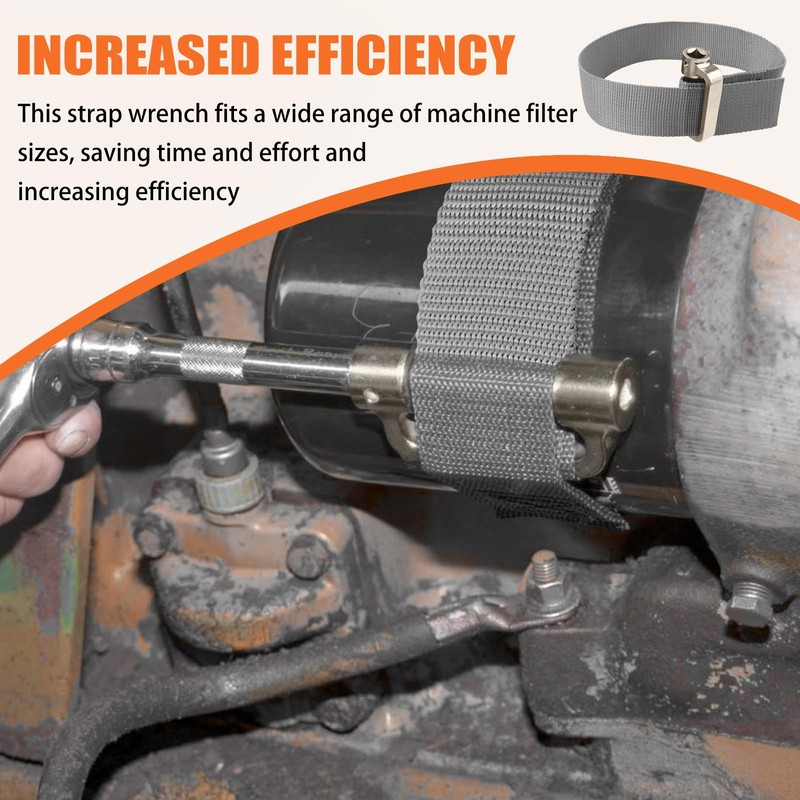 Sefream Heavy Duty Strap Oil Filter Wrench for Various Up