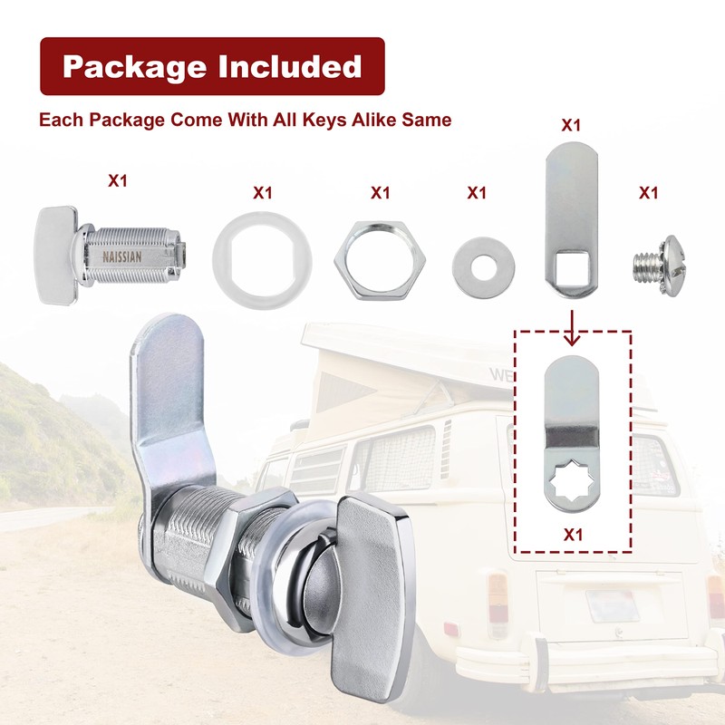 Naissian RV Thumb Cam Lock,Keyless Thumb Twist Operated, for Boat,