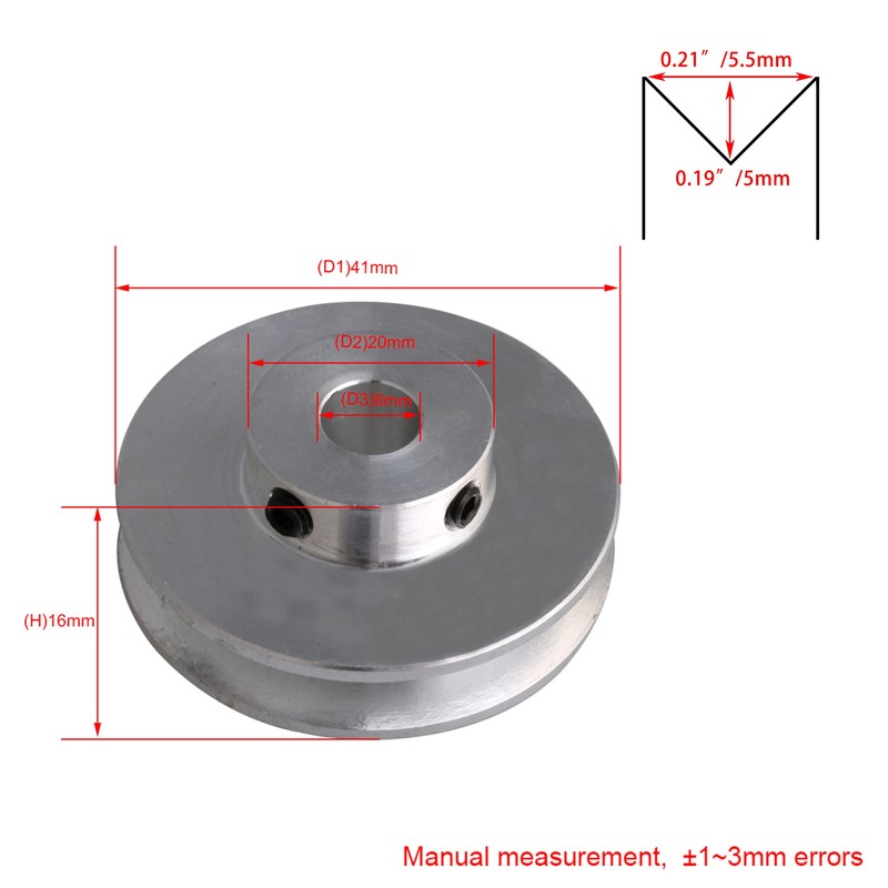 RDEXP Aluminum Alloy Pulley 41mm x 8mm Engine 3-5mm Round