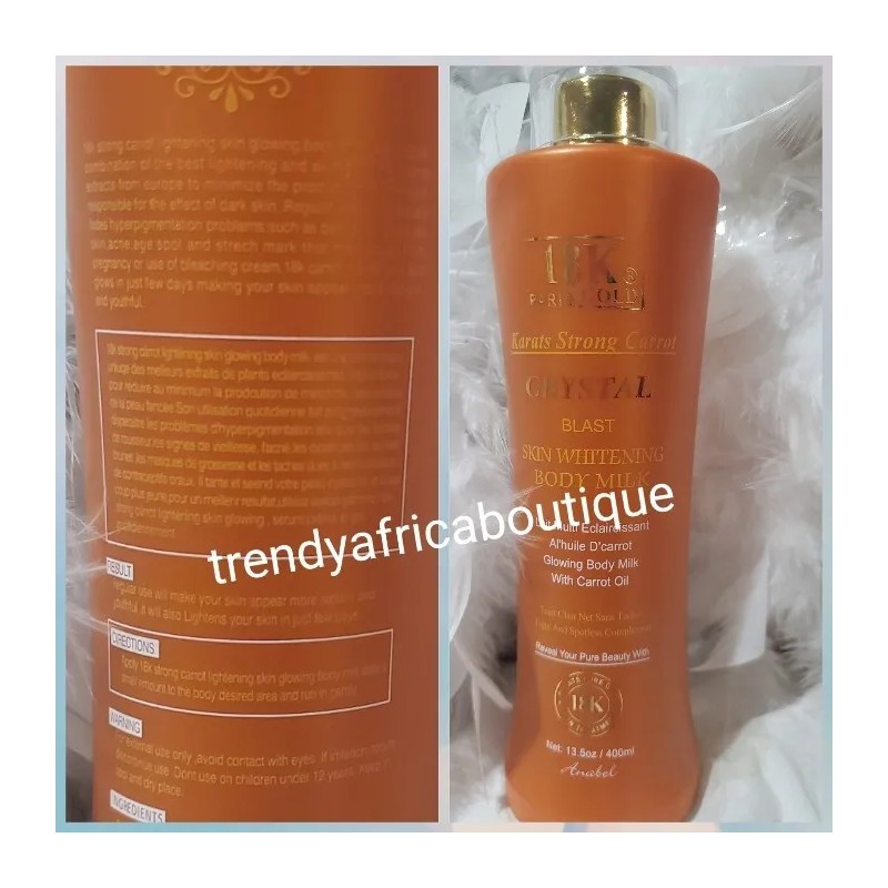 18k paris crystal blast skin whitenizer body milk with carrot