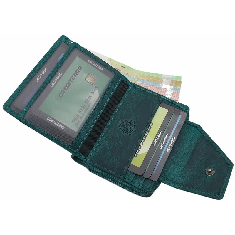 myledershop Small Buffalo Full Leather Women's Wallet/Wallet/Purse in Portrait Format