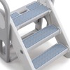 Takywep Foldable Toddler 3 Step Stool - Plastic Learning Helper,
