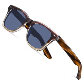 weiyuchen TR90 Square Sunglasses Vintage Classic Sun Glasses Polarized UV400 Lens Eyewears for Men Eyeglasses (brown yellow blue)