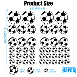 43 PCS Football Stickers, Football Wall Stickers for Boys Room, Vinyl Football Wall Art Stickers for Boys Bedroom Playroom Living Room Window Door Decoration