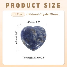 PATIKIL Natural Heart Shaped Crystal Stone, 1.6 Inch Mini Polished Love Gemstone Crystal, Pocket Rock Engraved Worry Stones for Women Gifts Meditation, Blue White