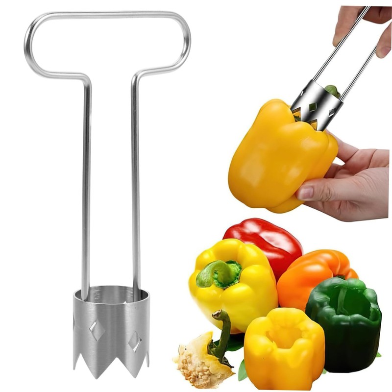 LABRIMP Stainless Steel Pepper Core Remover Compact Jalapeno Corer for