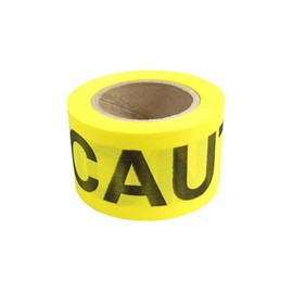 Presco Biodegradable Printed Barricade Tape [6 mil thick]: 3 in. x 50 yds. (Yellow with Black "CAUTION" printing) [NON-ADHESIVE]