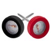 GrillPro 11381 4-Piece Min Meat Thermometers with Bezel , Black
