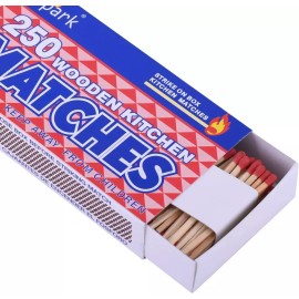 Spark 4 Pack Large Matches 1000 Count - Strike On Box for Kitchen, Camping, Fire, Cand