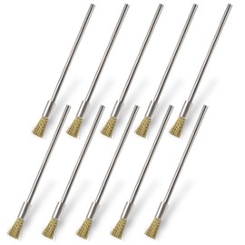 Sliverdew Wire Brushes, 10 Pieces 3 mm Wire Brush for Drill Extended Wire Brush Stainless Steel Wire Brush Small Wire Brush Drill for Cleaning Rust Corrosion Dirt Paint