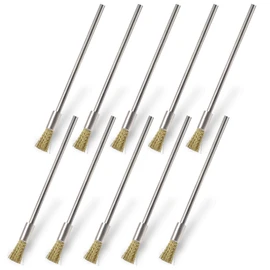 Sliverdew Wire Brushes, 10 Pieces 3 mm Wire Brush for Drill Extended Wire Brush Stainless Steel Wire Brush Small Wire Brush Drill for Cleaning Rust Corrosion Dirt Paint
