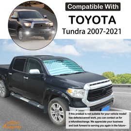 Aunginsy Front Windshield Sunshade Compatible with Toyota Tundra 2007-2021 Car Windshield Sunshades Foldable Reflective Sun Visor for UV Rays & Sun Heat Protection Car USA Flag Pattern Accessories