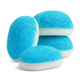 NY Spice Shop Blue Raspberry Puffy Puffs Candy - 3 Pound Dome Shaped Candy - Blue & White Fruity Puffy Puffs Sweets - Raspberry Sugar Coated Gummy Puffs Candies - Soft Confections for Buffets & Gifting