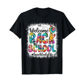 Welcome Back To School Lunch Lady Life Leopard Print Tie Dye T-Shirt