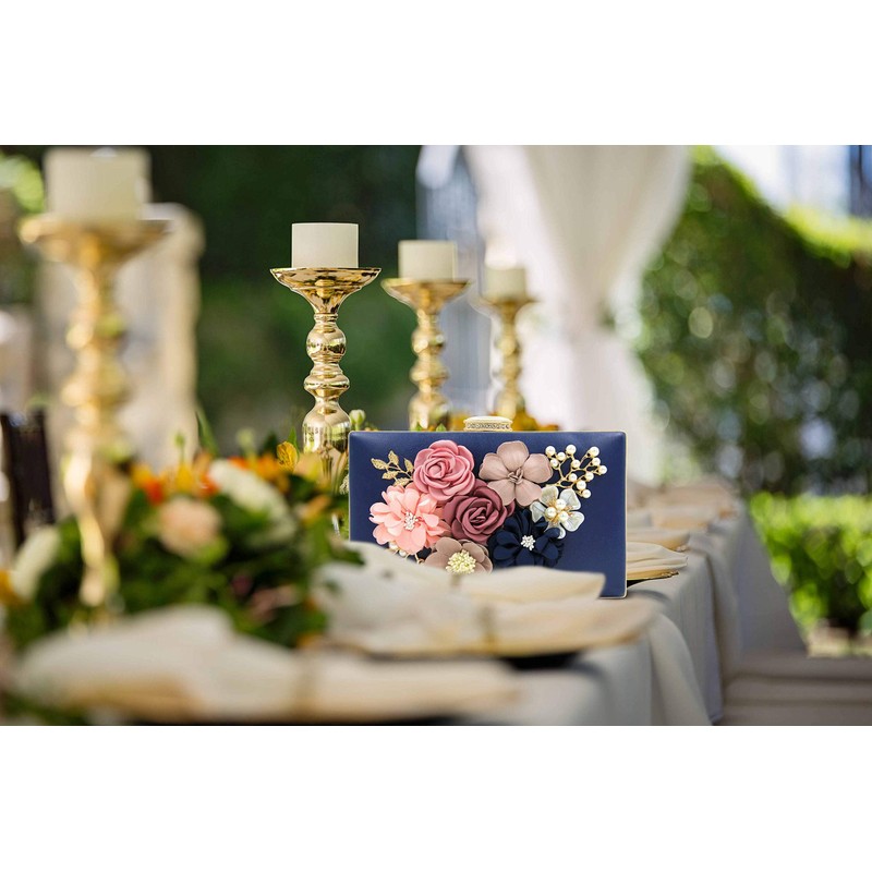 Milisente Evening Bag for Women, Flower Wedding Evening Clutch Purse
