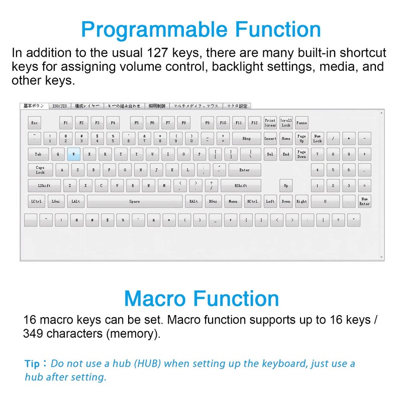 Koolertron One Handed Macro Mechanical Keyboard, RGB LED Backlit Portable