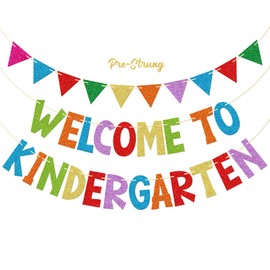 Welcome to Kindergarten Banner, First Day of Kindergarten, Welcome Back to School Kindergarten Classroom Decorations, Kindergarten Classroom Decor, Colorful Glitter