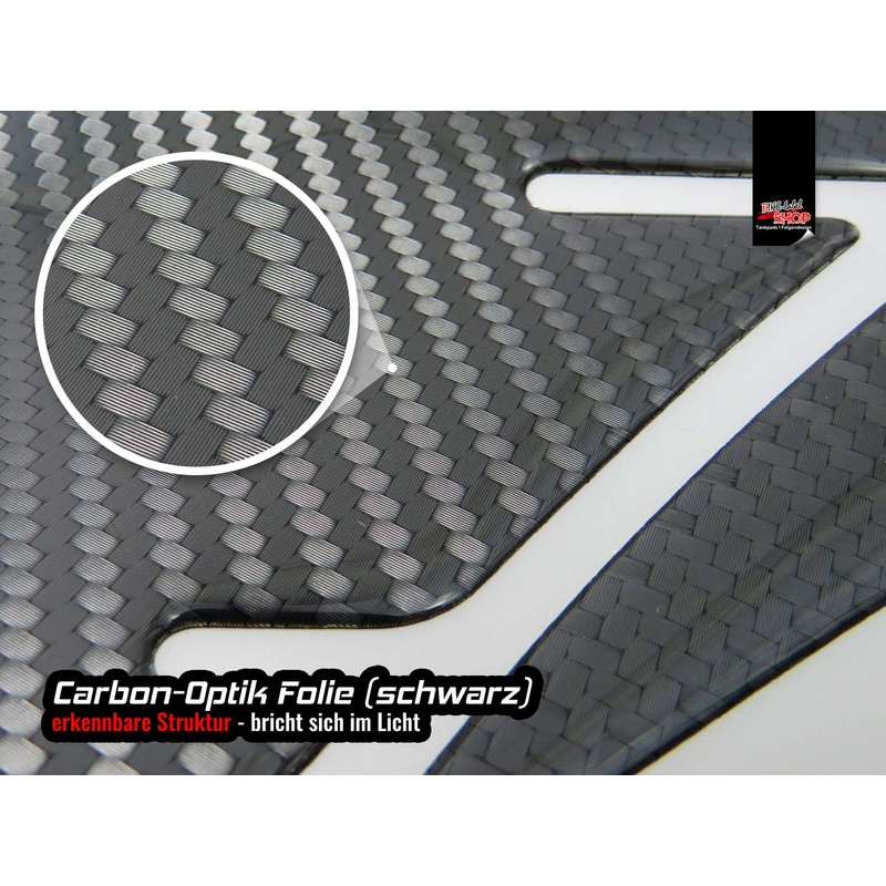 BIKE-label 810072-VA Side Tank Pad Motorcycle Sticker Carbon Black Look
