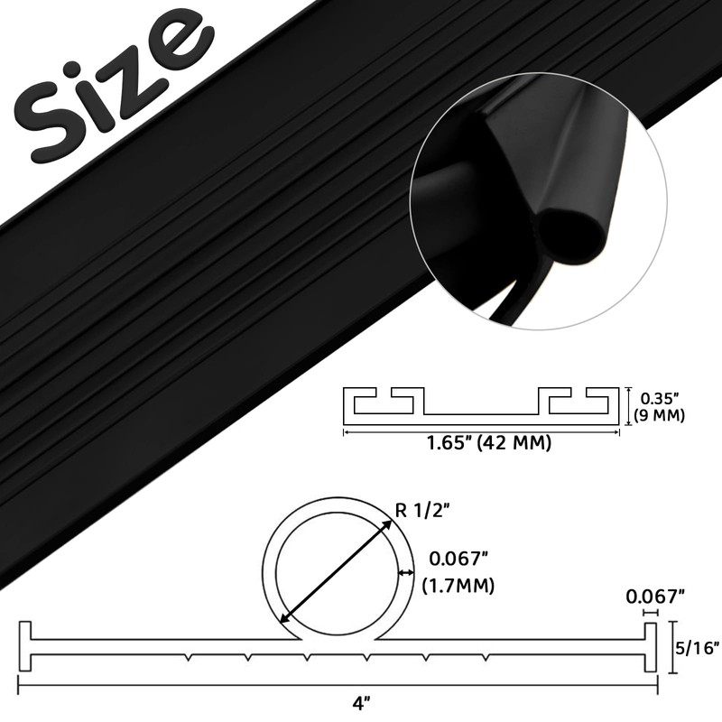 Garage Door Seals Bottom Rubber with Pre-drilled Aluminum Track Retainer