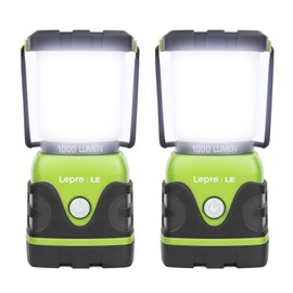 Lighting EVER LE 1000LM Battery Powered LED Camping Lantern, Waterproof Tent Light with 4 Light Modes, Camping Essentials, Portable Lantern Flashlight for Camping, Emergency Light, Power Outages, Not Rechargeable