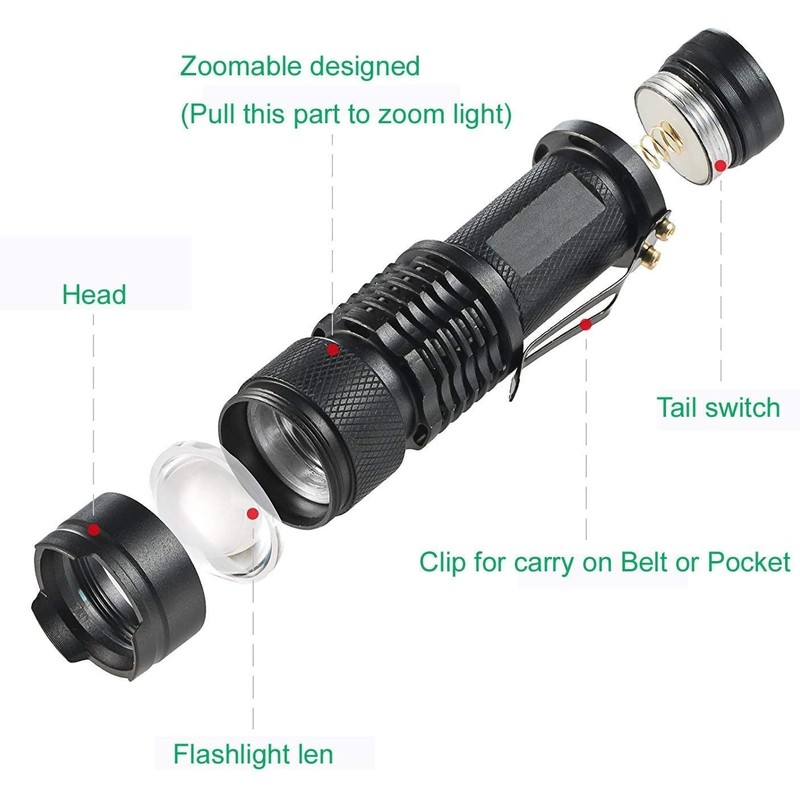 WAYLLSHINE 4 Pack Single Mode Red Light Flashlight, 1 Mode