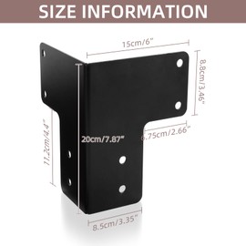 Cskunxia 8Pcs Sturdy Steel Corner Brackets, Workbench Brackets Kit with Screws, Heavy Duty Corner Bracket for Deck Edge Work Bench
