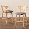 Baxton Studio Dannell Counter Stools, Set of 2, Grey/Natural Oak/Light