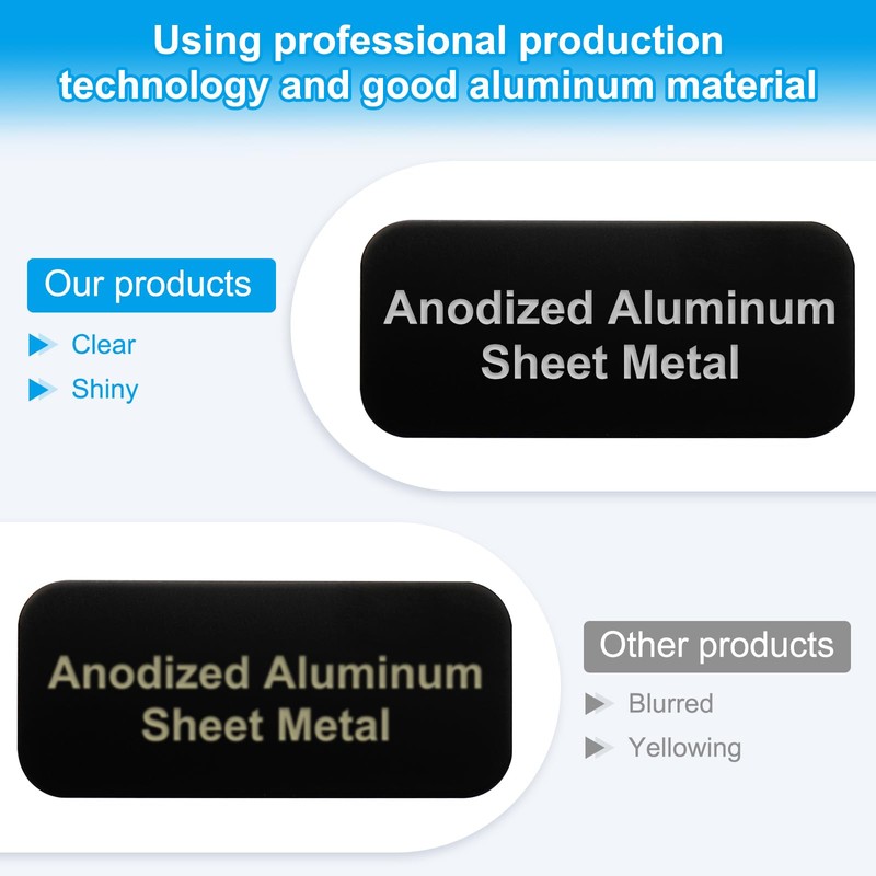 PATIKIL 2x1 Inch Anodized Aluminum Sheet Metal, 11 Pack Self