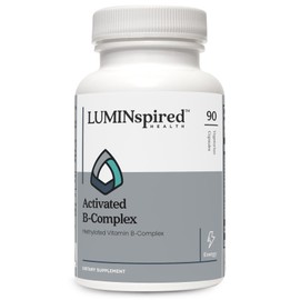 LUMINSPIRED Health Activated Vitamin B Complex with Vitamin C & Biotin, All Vitamin B Dietary Supplement for Immune Support, Metabolism, Antioxidant, Mood & Energy, Gluten Free, Vegan - 90 Counts