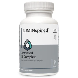 LUMINSPIRED Health Activated Vitamin B Complex with Vitamin C & Biotin, All Vitamin B Dietary Supplement for Immune Support, Metabolism, Antioxidant, Mood & Energy, Gluten Free, Vegan - 90 Counts