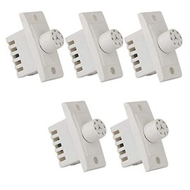 HI PLASST PINS N PLUGS Hi-Plasst (5Pcs) Switch Type Regulator, 7-Step, Non-Modular Step Type Fan Regulator For Home & Offices (White) (L*B = 5.5 * 2.4Cm)-Pack Of 5