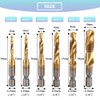 Teocpai 6pcs HSS Combination Drill and Tap Set 1/4 Inch