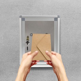 Operitacx Suggestion Box, Drop Box Lock Wall Mount Aluminum Alloy Ballot Box, Letter Box Complaint Box for Office Customer Center School Hotel Home Business 28.5 x 21.5 x 10.5 cm