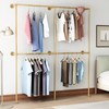 IronJiaZu Gold Wall Clothing Rack Wall Mount clothes Rack,Heavy Duty