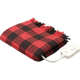 Iris Ohyama EBK-1206-ZR Electric Blanket, Washable, 23.6 x 47.2 inches (60 x 120 cm), Electric Throw, Dust Mite Repellent, Semi-Double, Camping, Energy Saving, Energy Saving, Slide Temperature Adjustment, Throw Blanket, Red x Black Check