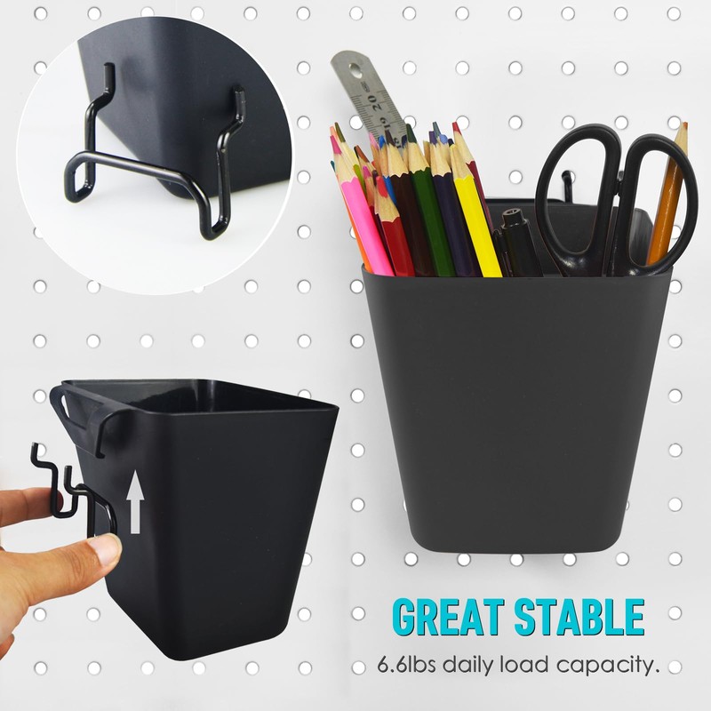 G.CORE Pegboard Bins Baskets Organizer with Peg Board Hooks Cups