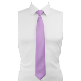 trilece Silk Lilac Tie and Pocket Square Business Wedding Formal Necktie for Men