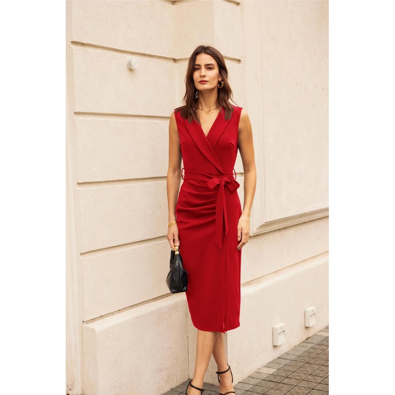 GRACE KARIN GRACE KARIN Elegant Wrap Dress with Belt -