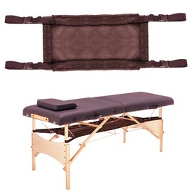 HOINCO Massage Porta Shelf Hammock,Massage Table Accessories Extra Large Under Desk Storage Mesh Pocket for Pillows, Sheets、Bolsters and Accessories,Creates More Space Under Your Table(Brown)