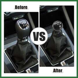 Motoforti 5 Speed Gear Shift Knob Fit for Fiat 500 with Boot Cover - 2 Pcs Long-lasting