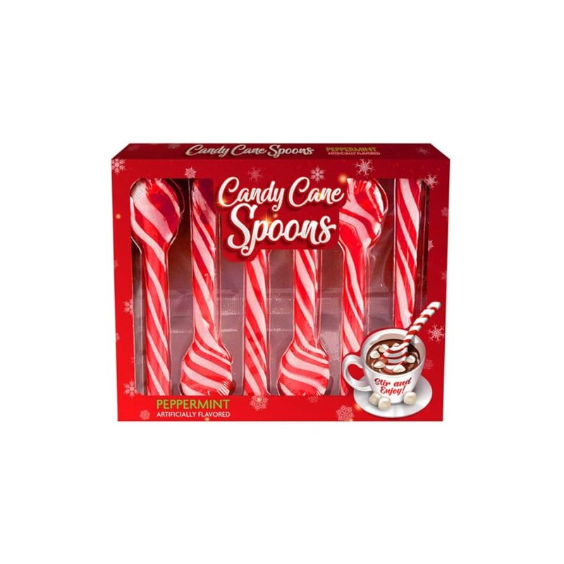 Candy Cane Peppermint Spoons, Edible Spoon for Hot Chocolate and