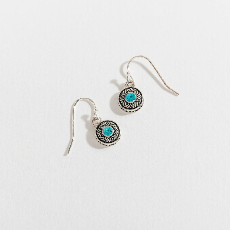 Howard's Silver with Stone Drop Ear Sense Earrings for Women