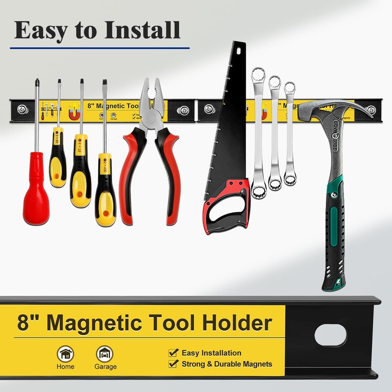 UCINNOVATE 8” Magnetic Tool Holder Strip, Heavy Duty Magnetic Tool