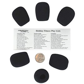 Compete Audio L6 Larger Foam Microphone Windscreens (Microphone Covers) 6-Pack Desktop/Headset Fitness Instructor/Gamer Pack Black