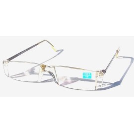 by De'Vons Optics Inc. Est. Since 1983 Vintage 90's Small Rectangle Rimless Half Frame Reading Glasses +1.50 (Brown)