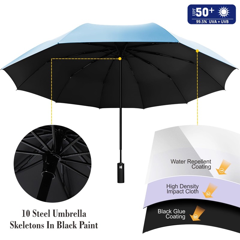 XLINGZA UPF 50+ Beach Umbrella with Adjustable Universal Clamp