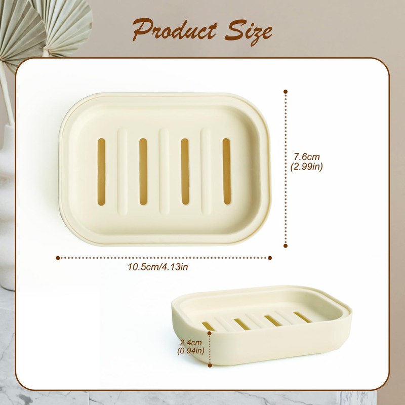 Plastic Soap Dish with Drainage Case Box Compact Waterproof Soap