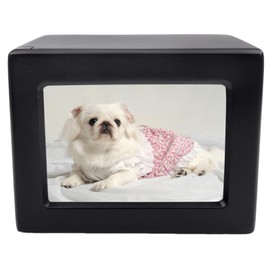 Pet Urns Wooden Funeral Cremation Urns with Photo Frame Memorial Keepsake Memory Box Pet Cremation Urns Dog pet Keepsake Urns Cat Memorial Loss Pet Remembrance Gift (Black, S(0-25lbs))