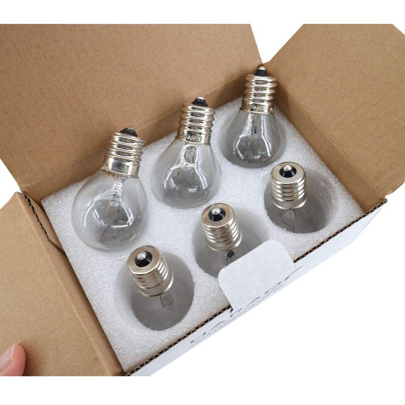 6 Pack S11 Intermediate E17 Base 40 Watt Bulbs for